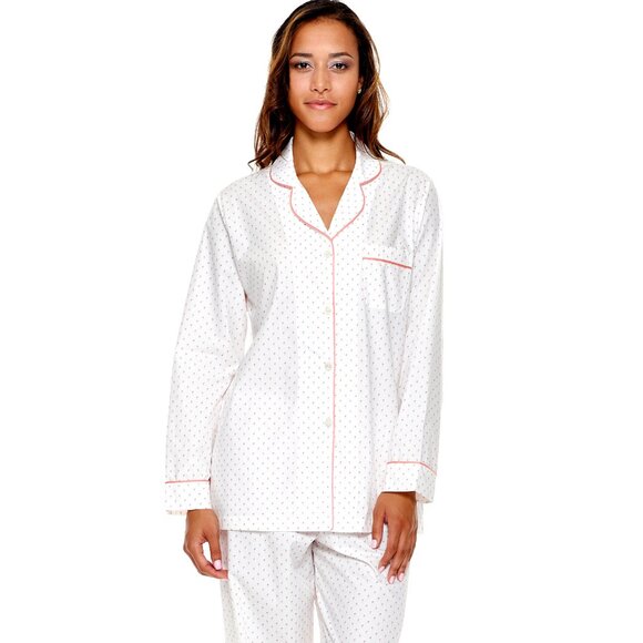 P. Jamas Miami Mini Pink Flamingos Pima Cotton Pajama Set, Size M NEW! - Picture 1 of 14